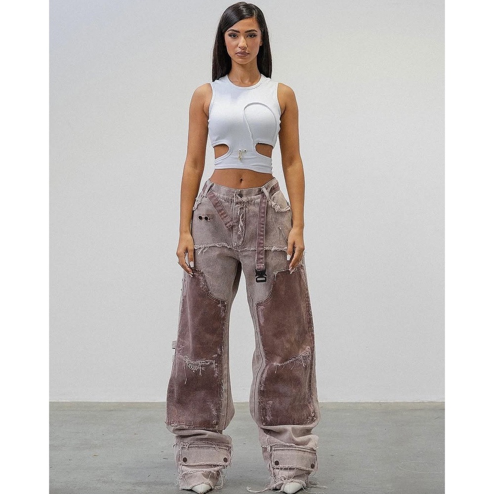 Saint Giovanni‎ De La Mode DXX-40 Canvas Carpenter Jeans Pants Womens Size Small